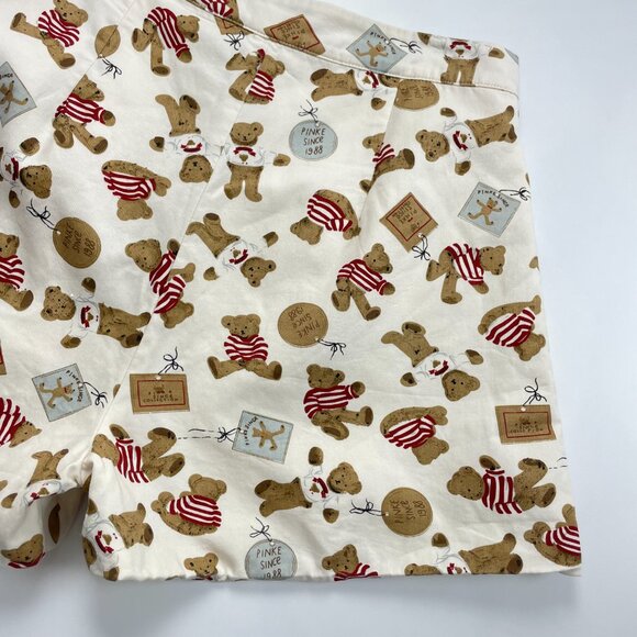 Teddy Bear Print Shorts Christmas Lace Twee High Waisted Women Lace Cream - Picture 6 of 10